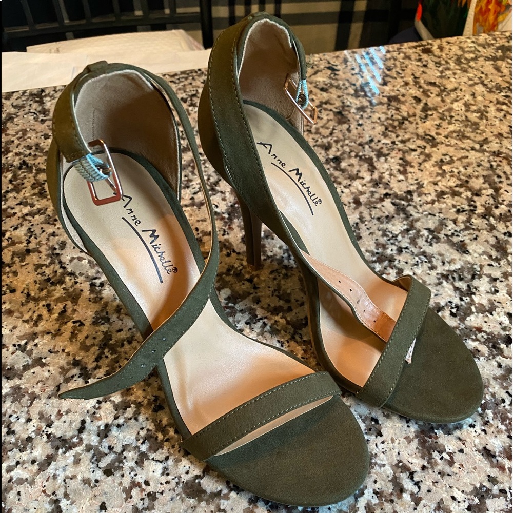 Olive Suede Heels